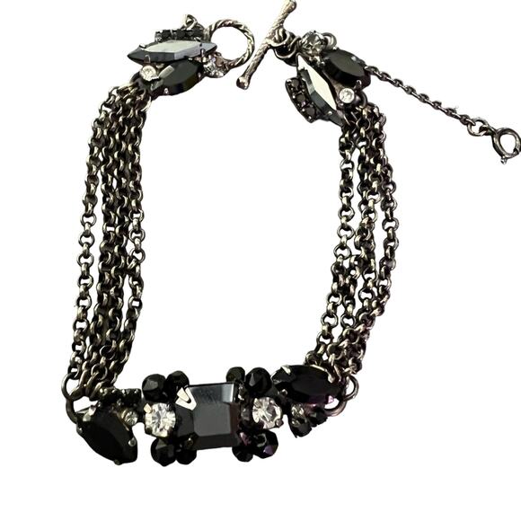 Sorrelli Crystal Black Multi Chain Bracelet - Picture 2 of 7